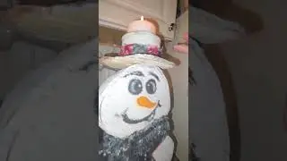 Wooden snowmen Snowman figurine Primitive snowman light up #cristmasdecor