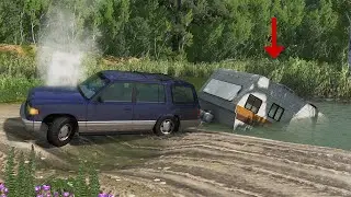 Stuck with a trailer - BeamNG.drive gameplay