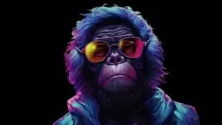 Neon Monkey Party VJ Loop 4k
