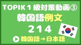 【TOPIK1級対策③】単語・文法攻略214　韓国語⇒日本語