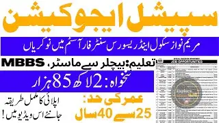 CM Punjab Special Education Department Jobs | High Salary Govt Jobs Pakistan #maryamnawaz #cmpunjab