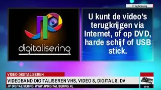 JP Digitalisering; video digitaliseren nu voor slechts 8 euro per band.