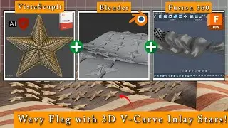Professional 3D Wavy Flag Inlay Technique using AI | Fusion360