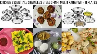 Stainless Steel Induction Bottom All in one Multi Kadai 3 in 1 Review | Demo |Best Idli Dhokla Maker