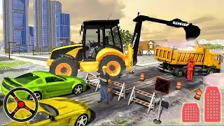 Snow Rescue Operation - Heavy Excavator Crane Driving Simulator | Android Gameplay