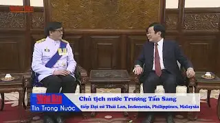 Chủ tịch nước Trương Tấn Sang tiếp Đại sứ Th&aacute;i Lan, Indonesia, Philippines, Malaysia mp4