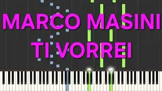 marco masini~ti vorrei(rallentato-slow)=piano facile easy tutorial