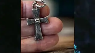 Handcrafted Sterling Silver Rustic Cross Pendant for Men