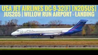 USA Jet Airlines DC-9-32(F) [N205US] Willow Run Airport - Landing