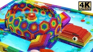 ASMR Video _ Build Cave Platinum Turtle Pool In Underground House On Water From Magnetic Balls