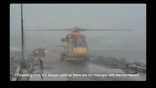 CH-149 Cormorant Helicopter conducts a transition up for a medevac.