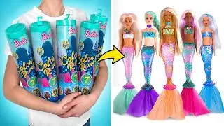 Membongkar seri Barbie Colour Reveal Mermaids. Tata rias dan aksesori untuk boneka