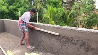 Wall Plastering Techniques-Roof Hand Wall Construction of plaster work-Sand and cement mixer