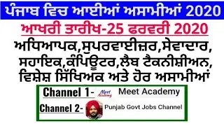 DGR Punjab Recruitment 2020|Punjab Govt Jobs Feb 2020|DGR Punjab Bharti|Punjab Govt Jobs in Feb 2020