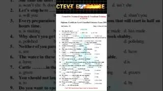 CTEVT Entrance exams model question | CTEVT preparations 2082 | Most Important Question for CTEVT
