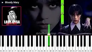 Lady Gaga - Bloody Mary (TikTok Remix) | Wednesday Dance Scene | Easy Piano Tutorial 🎵