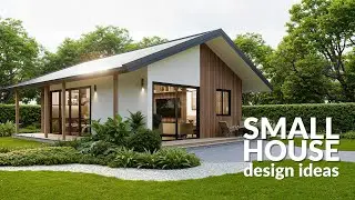Modern Slant Roof & Wood Accents | Tropical Small House Design 🌿🏡