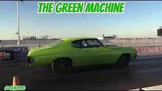 Pops doing runs at the track #thegreenmachine #chevelle #chevellefactory #ls #fastcar #freesmoke