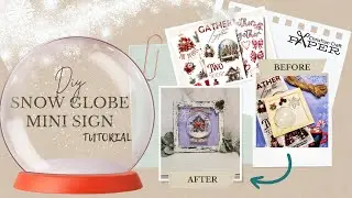 How to Make a Snow Globe Sign for Christmas | Easy Chippy Paint Technique