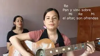 Pan y vino sobre el altar