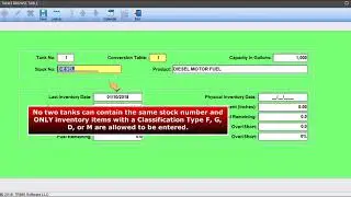 TRIMS Fuel Inventory - Setting up Fuel Tanks & Recording Stick Readings