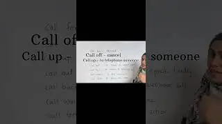 Phrasal Verbs In English|Different Uses Of &lsquo;Call&rsquo;|#shorts#ytshorts#englishshorts