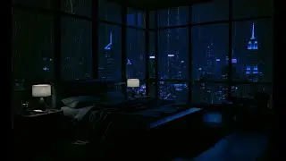 Rainy Night City Bedroom Ambience 🌧️🌃