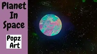 Planet In Space - Swipe & Dutch Pour - Beautiful Acrylic Pour Painting - Unique Fluid Art - Abstract