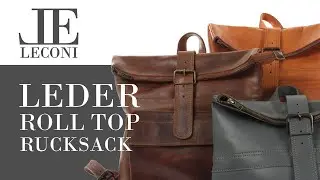 LECONI Roll Top Rucksack Lederrucksack Freizeitrucksack Leder ★ LE1022 LE1027 LE1025 ★