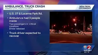 2 critically injured in Polk County crash involving ambulance, deputies say