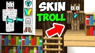 MINECRAFT pero SKIN TROLL me CONVIERTO EN PIEDRA 😱💀