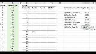 How to Find Percentiles, Deciles and Quartiles using Excel