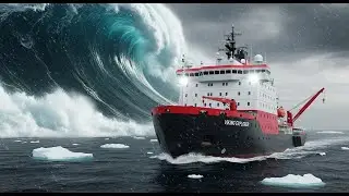 MEGA TSUNAMI vs ARCTIC ICEBREAKER: 'Viking Explorer' Destruction Simulation (AI VFX)