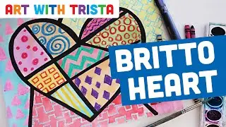 Britto Inspired Heart Valentine's Day Art Tutorial - Art With Trista