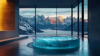 Luxury Amethyst Geode Bathtub in a Modern Mansion | Stunning Nature Views & Interior Design