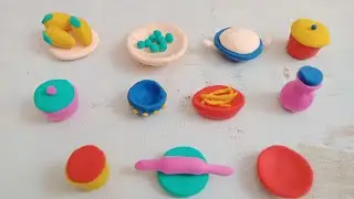 DIY Miniature Kitchen Items || Miniature Kitchen Set with Colourful Clay || Creative Clay Work