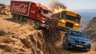 IMPOSSIBLE Truck vs Bus Crash on a Cliff Edge! Crash Compilation #75 | BeamNG Drive.