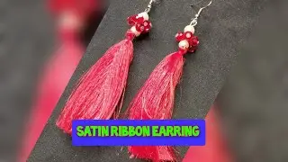 How To Make Tassel Earring  From Satin Ribbon#Satin Ribbon#crystals #viral