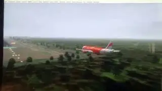 Air Asia A320 Landing in Hua Hin VTPH Phuket