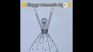 Happy international women's day drawing 🎉#shorts #womensday #women #drawing #art#sketch #girldrawing