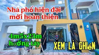 Nhà phố hiện đại mơi hoàn thiện xem nhà là ghiền 4m5x23m hương tây