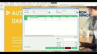 Garage Workshop ERP Software Expense Entry Screen-Best Garage Software in UAE