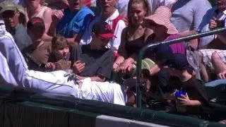 Kendrys Morales makes grab while falling into stands June 5 2013