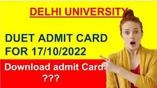 DUET PG Admit card update || Delhi university update || pg entrance exam