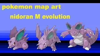 pokemon map art: nidoran M evolution