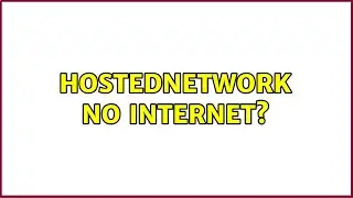 Hostednetwork no internet?