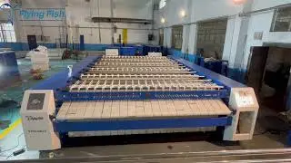 6 rollers hotel sheets  ironing machine testing video