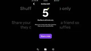 How to SHARE INVITE CODE in SHUFFLES app?