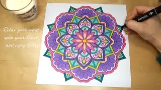 💜 Relaxing Mandala coloring for inner calm and tranquility #zenart #relaxingvideo #growyourchannel
