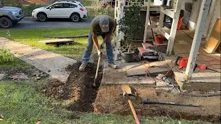 Adding more French drain before it rains again. The Burrow Episode 29